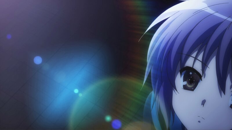anime character with blue hair