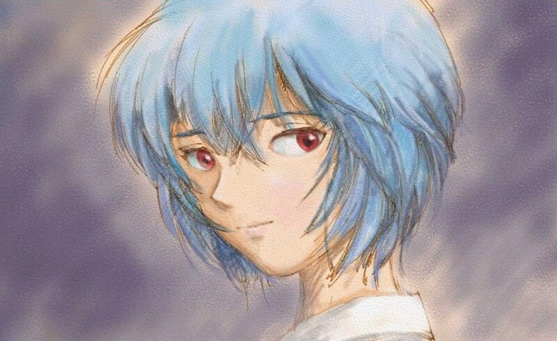 anime character with blue hair