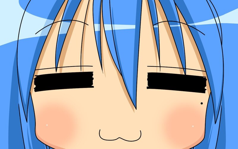 anime character with blue hair