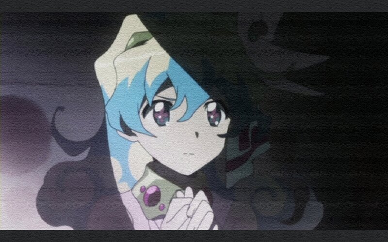anime character with blue hair