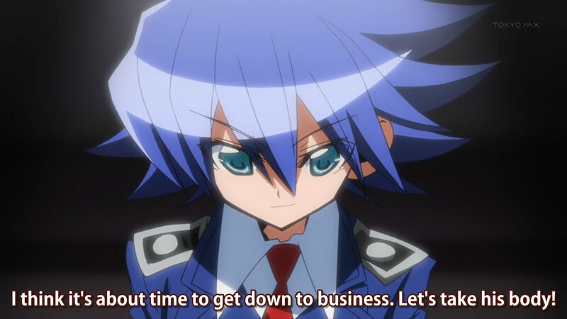anime character with blue hair