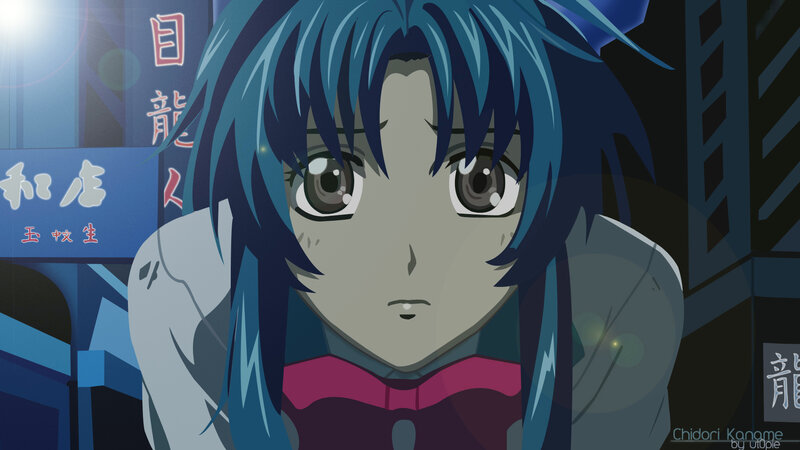 anime character with blue hair