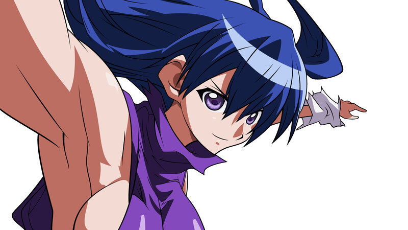 anime character with blue hair