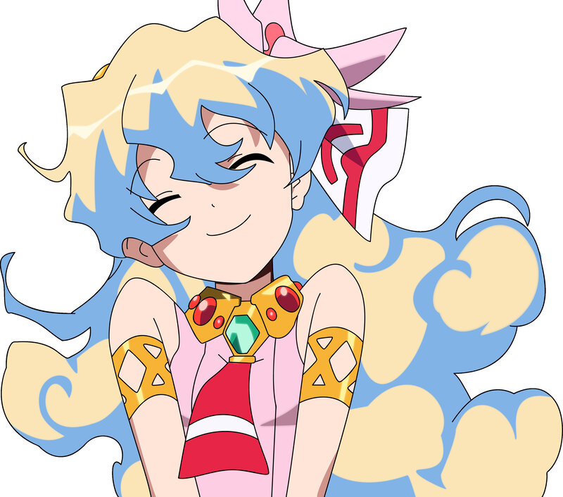 anime character with blue hair