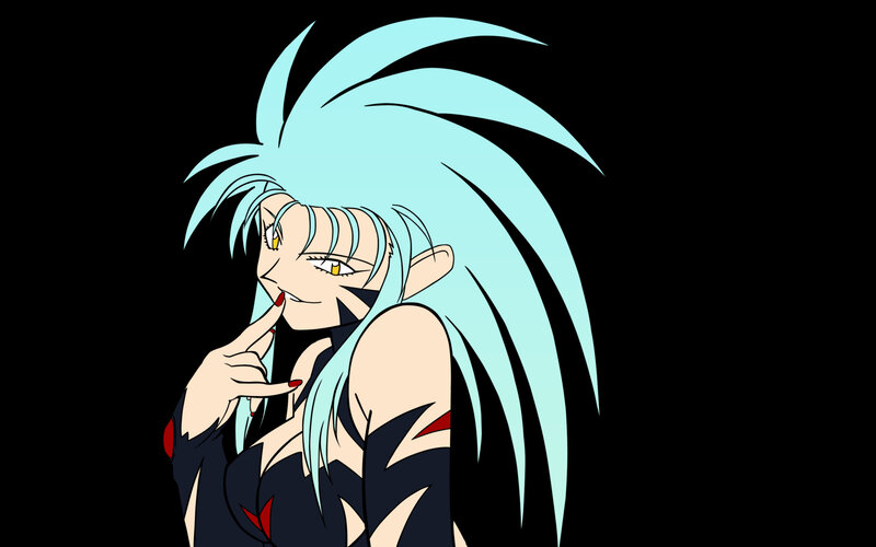 anime character with blue hair