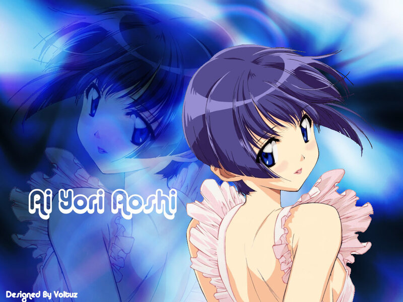 Anime character with blue hair