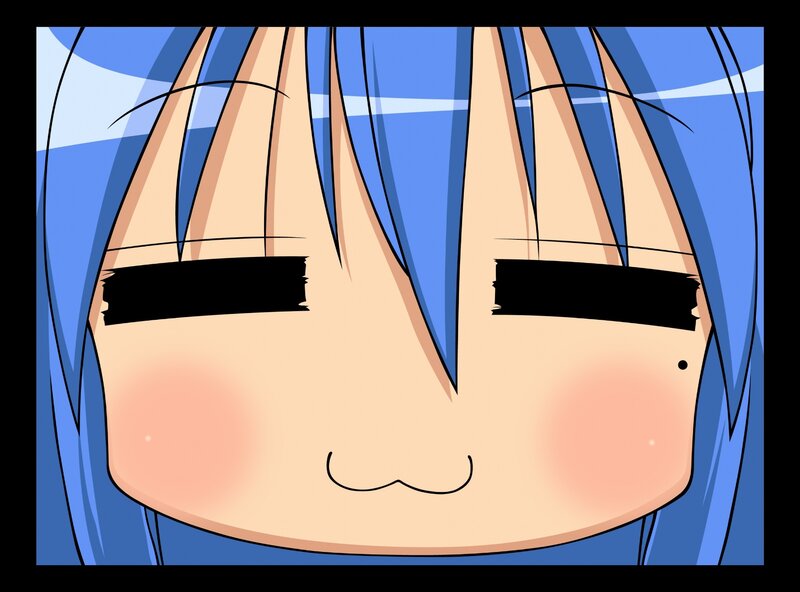 anime character with blue hair