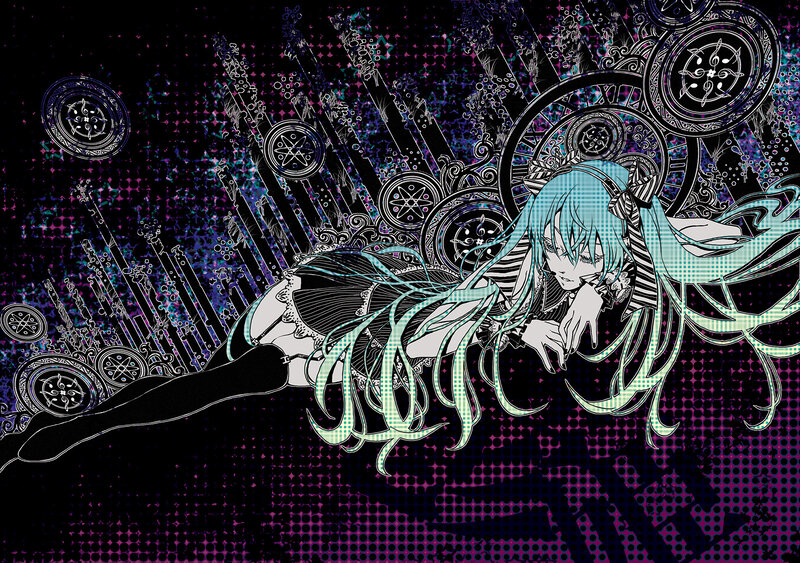 anime character with blue hair