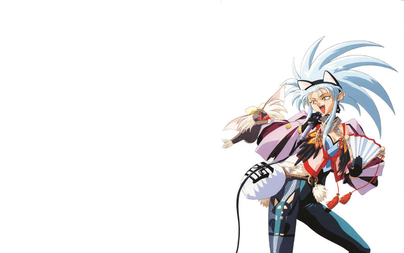 anime character with blue hair