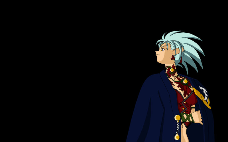 anime character with blue hair