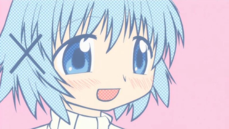 anime character with blue hair