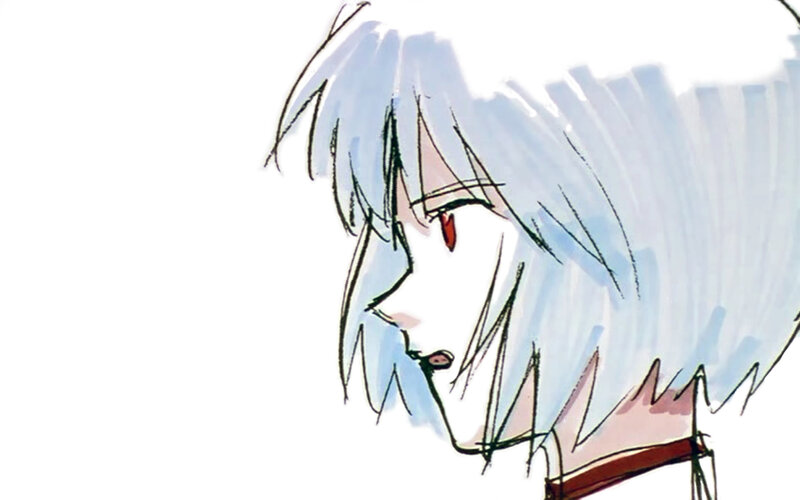 anime character with blue hair