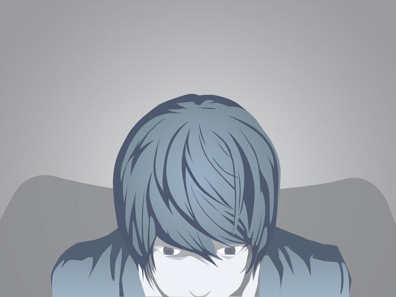 anime character with blue hair