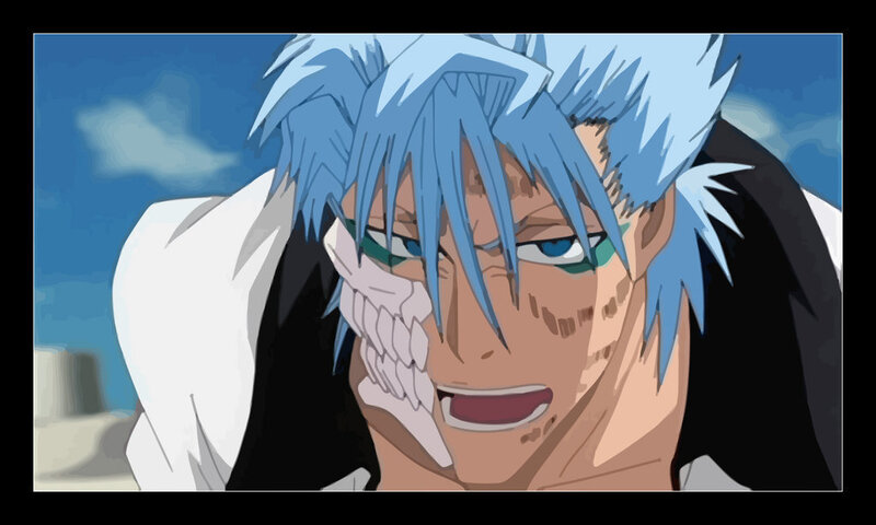 anime character with blue hair