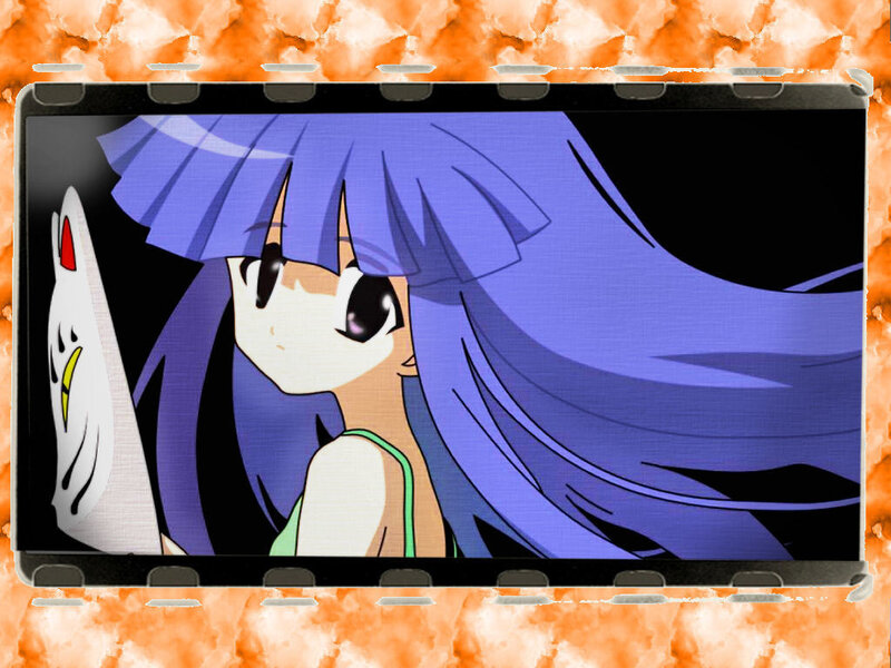 anime character with blue hair
