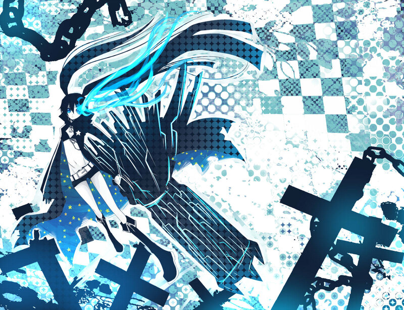 anime character with blue hair