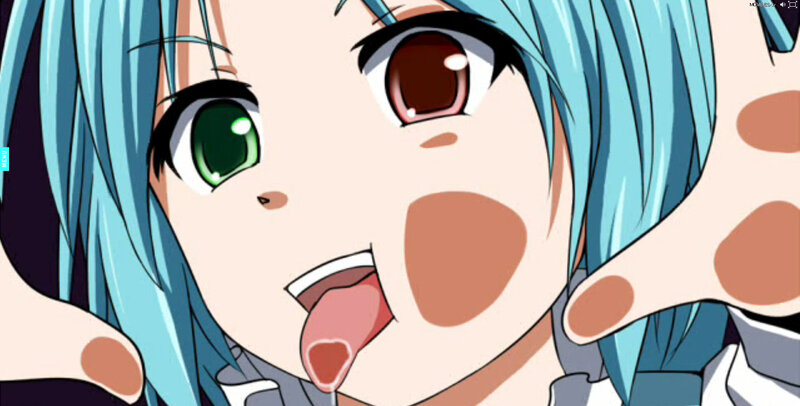 anime character with blue hair