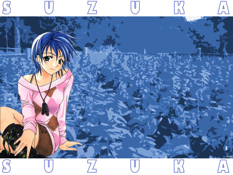 Anime character with blue hair