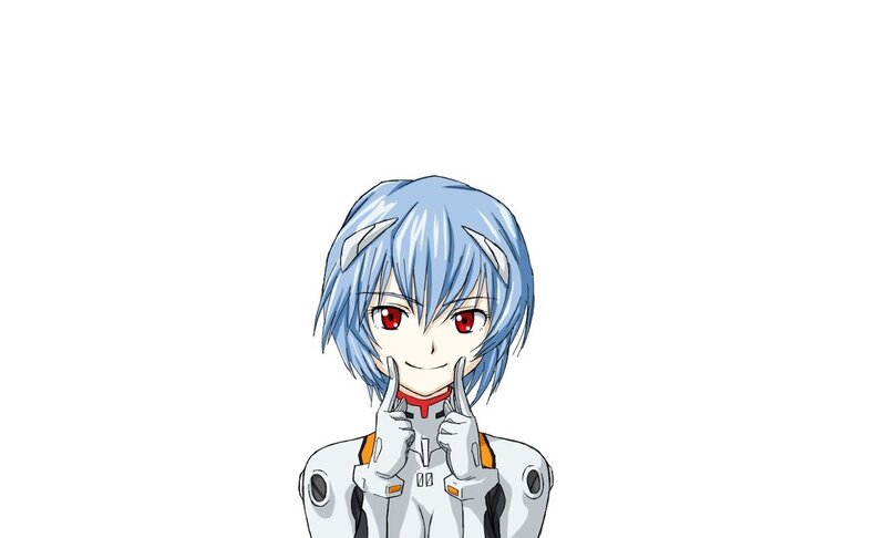 anime character with blue hair
