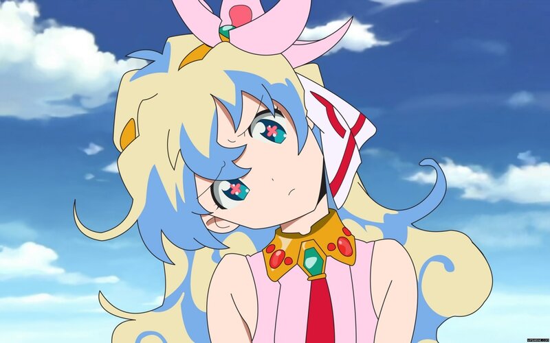 anime character with blue hair