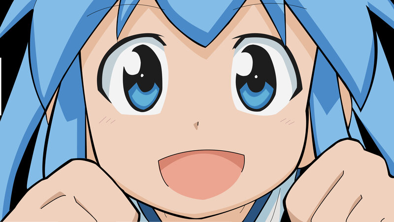 anime character with blue hair