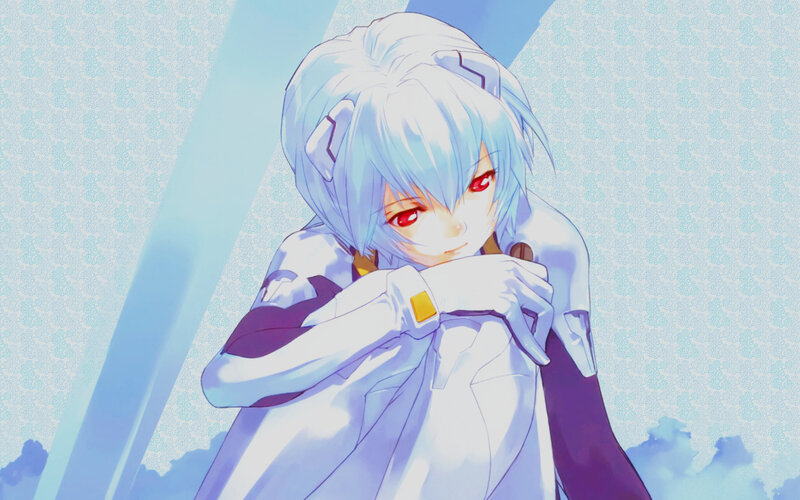 anime character with blue hair