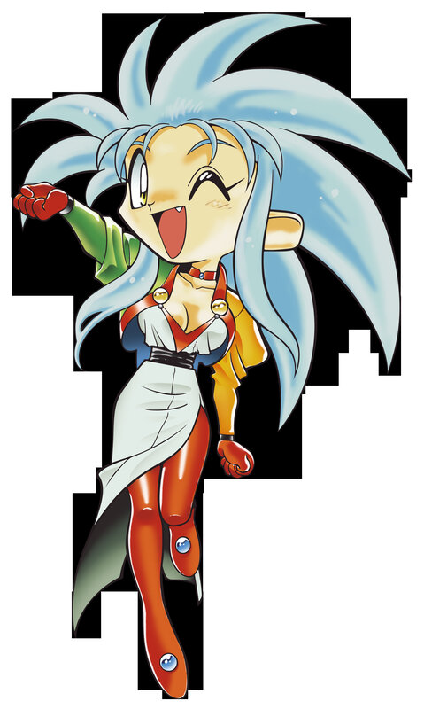 anime character with blue hair