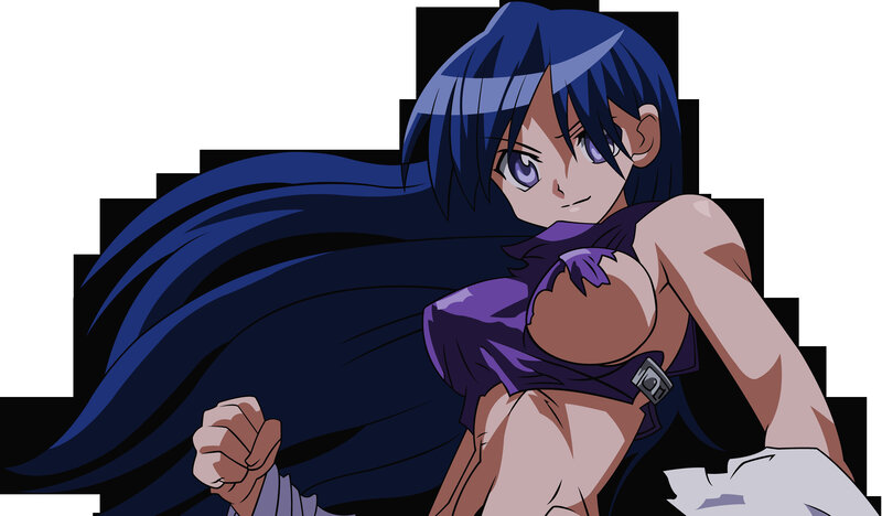 anime character with blue hair
