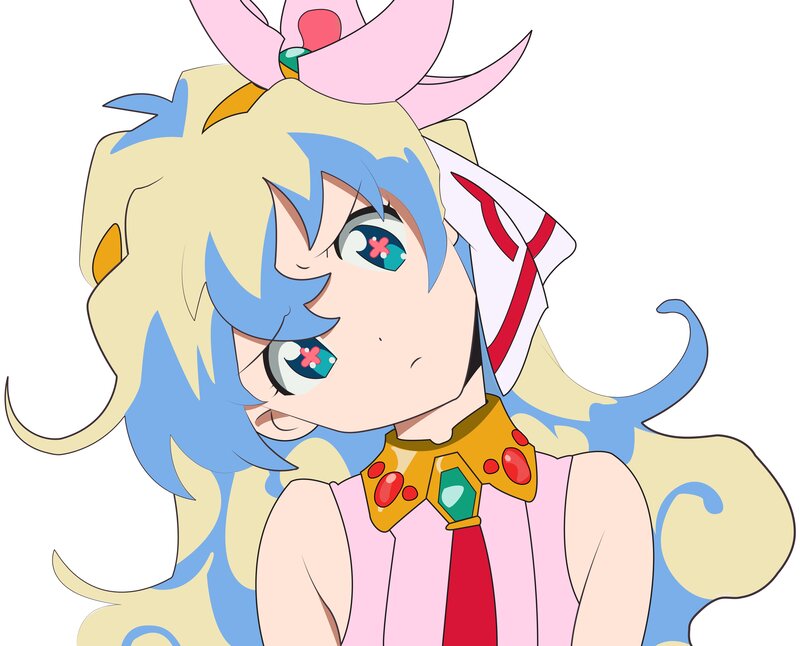 anime character with blue hair