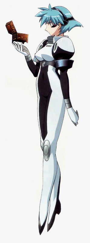 anime character with blue hair