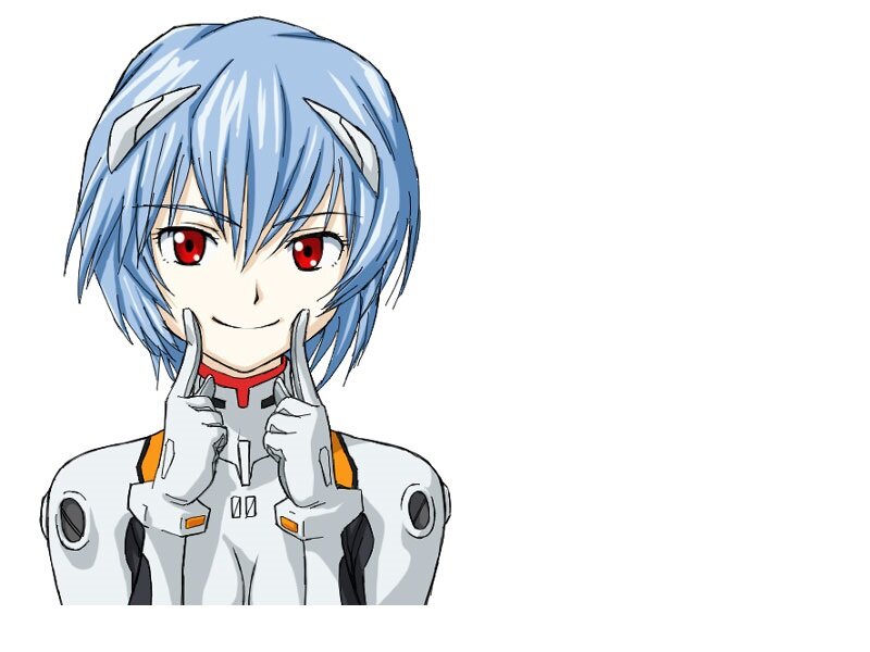 Anime character with blue hair