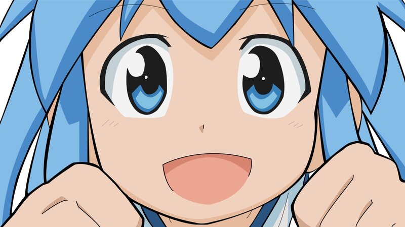 anime character with blue hair