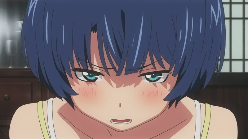 anime character with blue hair