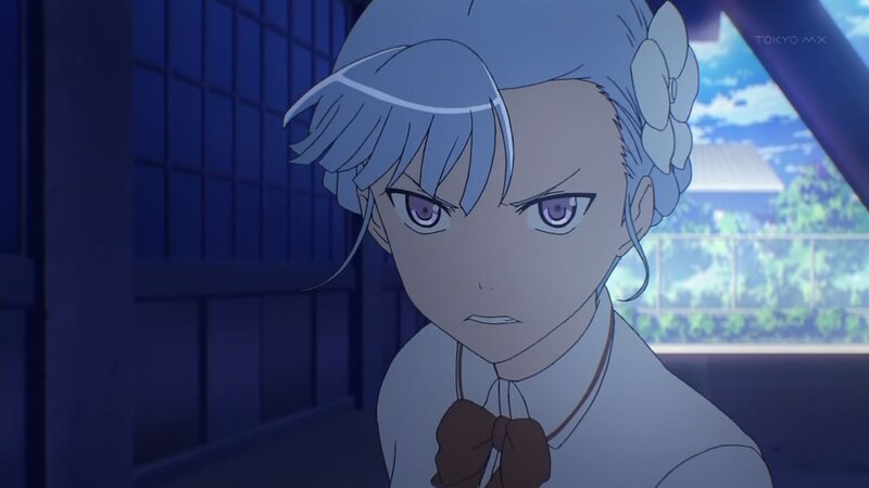 anime character with blue hair