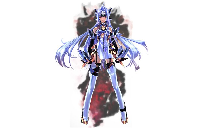anime character with blue hair