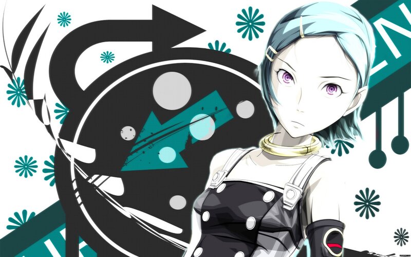 anime character with blue hair