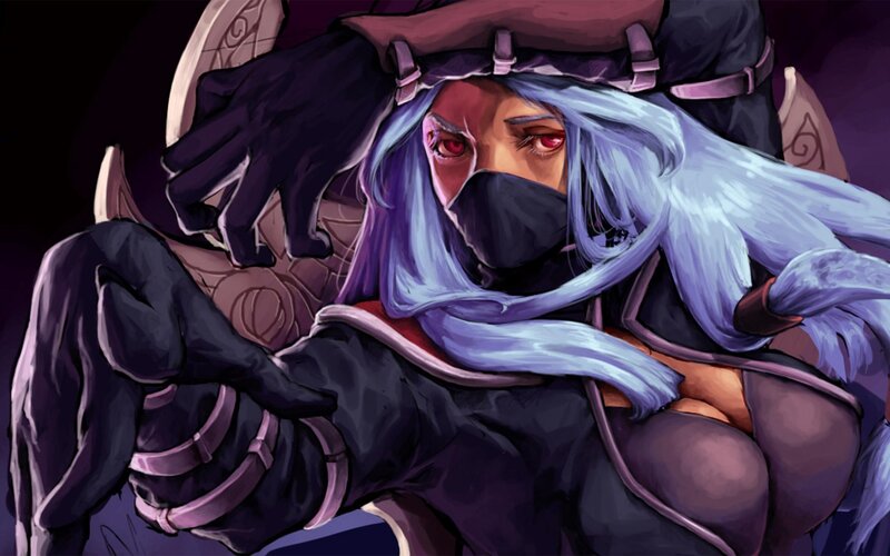anime character with blue hair