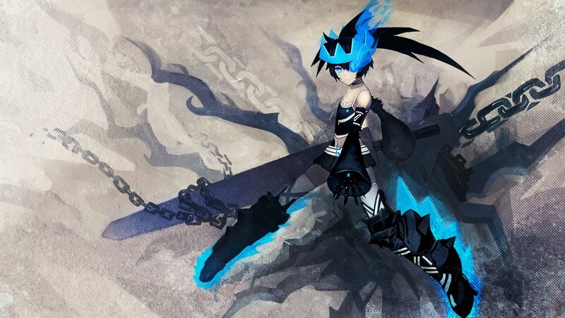 anime character with blue hair