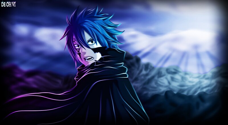 anime character with blue hair