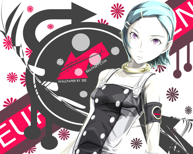 anime character with blue hair