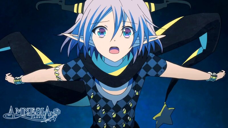 anime character with blue hair