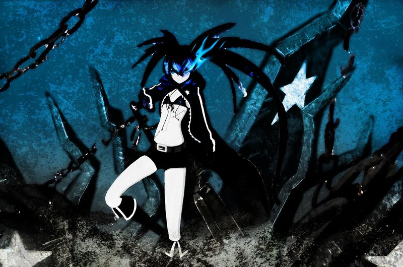 Anime character with blue hair