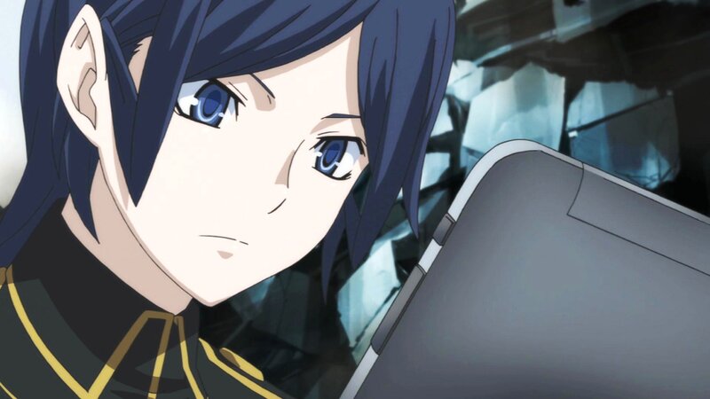 anime character with blue hair