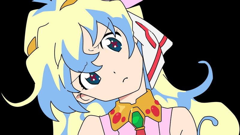 anime character with blue hair