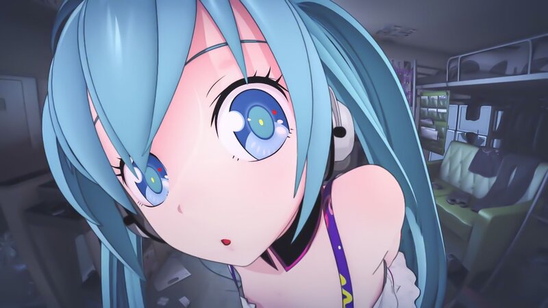 anime character with blue hair