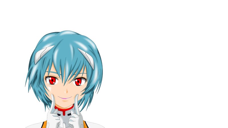 anime character with blue hair