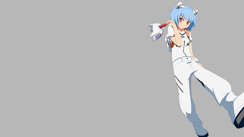anime character with blue hair