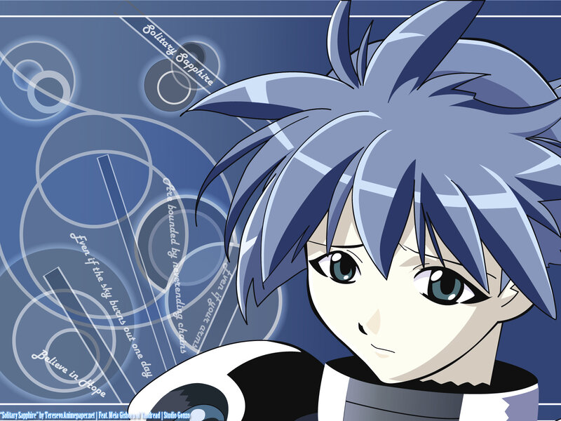 Anime character with blue hair