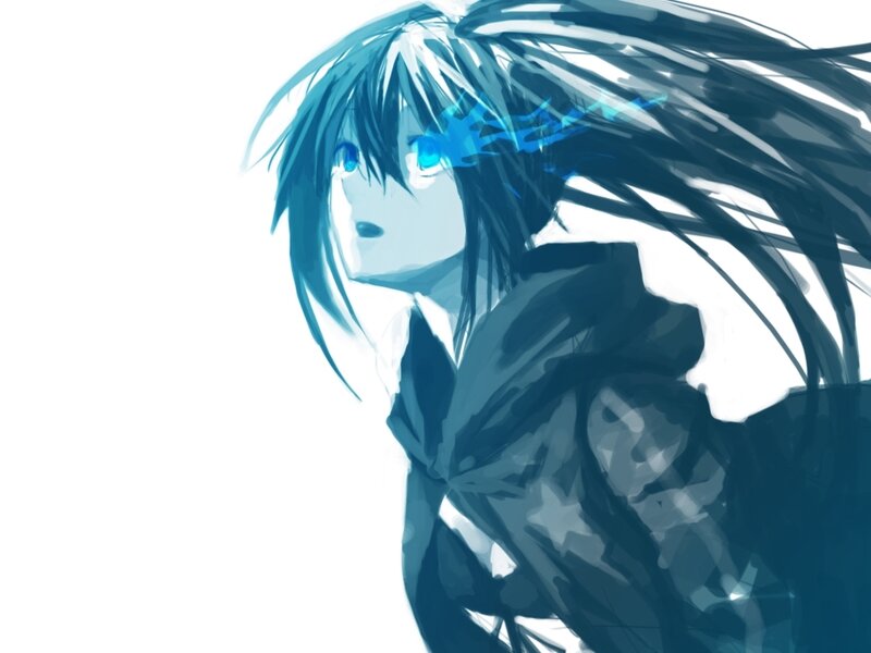 anime character with blue hair