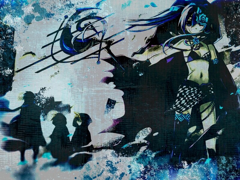 anime character with blue hair